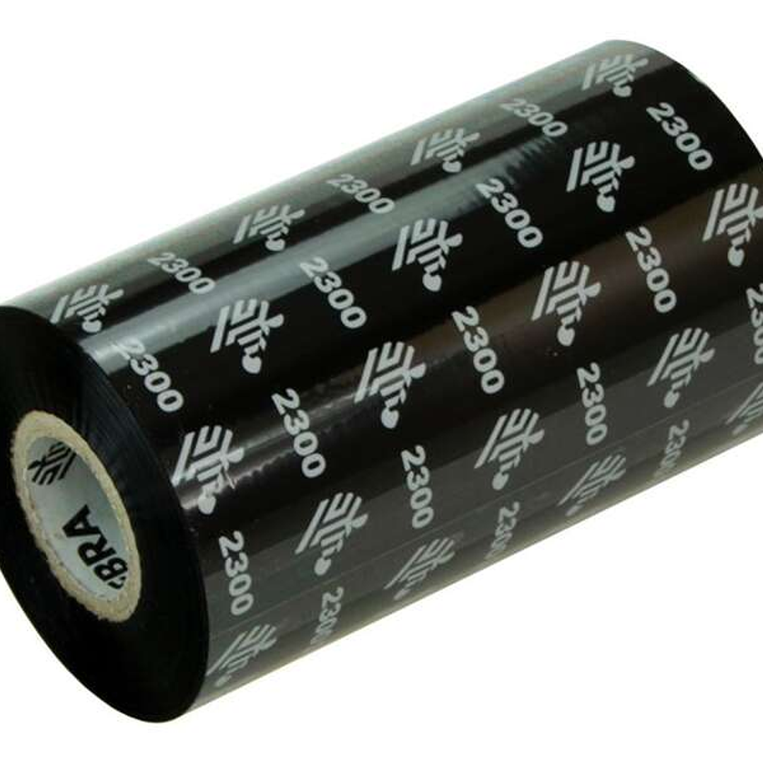 Zebra ZipShip 2300 Pack de 12 Cintas de Transferencia Termica Original Negro - Cintas de Cera - Nucleo 12.7mm, Ancho 84mm, Longitud 74m 1