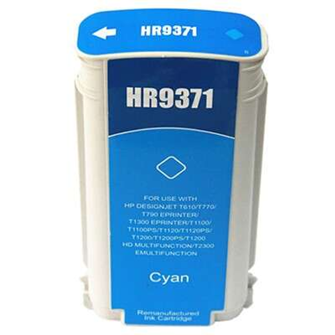 Generico HP 72 Cyan Cartucho de Tinta - Reemplaza C9371A 1