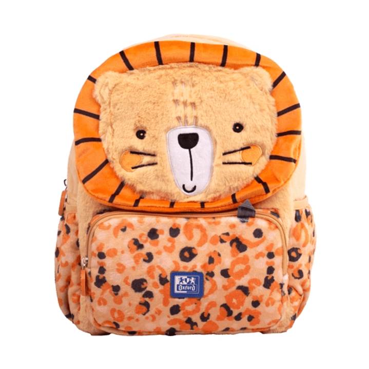 Oxford Kids Mochila Infantil 8.5L Tacto Suave Peluche Surtido Leo Leon - Diseño Adorable de Leon - Tacto Suave y Comodo - Capacidad de 8.5L - Ideal pa 1