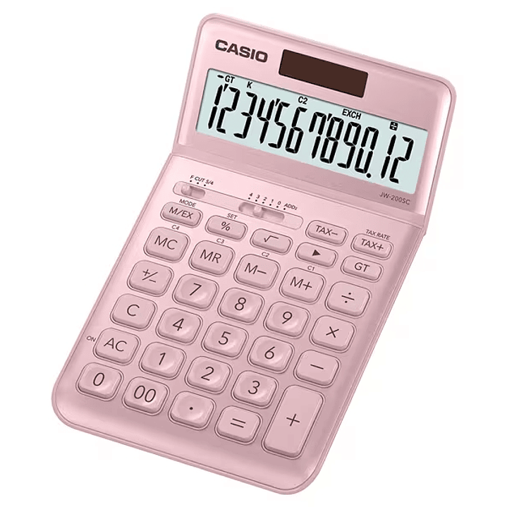 Casio JW-200SC Calculadora de Sobremesa 12 Digitos Inclinacion Ajustable - Simbolos de Comando de Funcion - Memoria Total General e Independiente - Al 1