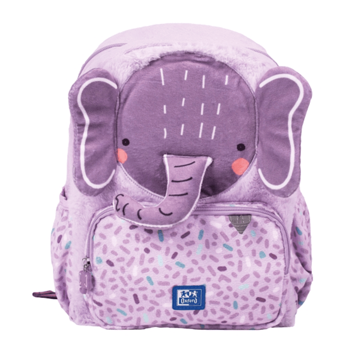 Oxford Kids Mochila Infantil 8.5L Tacto Suave Peluche - Diseño de Ellie Elefante - Ideal para Niños Pequeños - Espaciosa y Comoda - Colores Surtidos 1