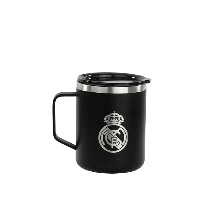 Safta Real Madrid 2ª Equipacion 24/25 Taza de Acero Inoxidable 350ml - Doble Pared con Aislamiento - Base de Silicona - Conserva Temperatura 12h Calie 1