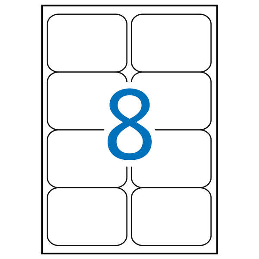 Apli Pack de 800 Etiquetas Rectangulares 99,1x67,7mm - 100 Hojas por 8 Etiquetas - Adhesivo Permanente - Cantos Romos - Color Blanco 1
