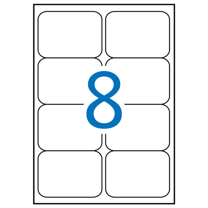 Apli Pack de 800 Etiquetas Rectangulares 99,1x67,7mm - 100 Hojas por 8 Etiquetas - Adhesivo Permanente - Cantos Romos - Color Blanco 1