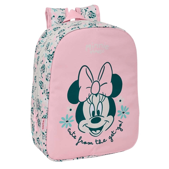 Safta Minnie Mouse Minty Mochila Infantil - Portabotellas - Hombreras Acolchadas - Bolsillo Frontal - 10L - 260x110x340mm - Color Rosa Pastel 1
