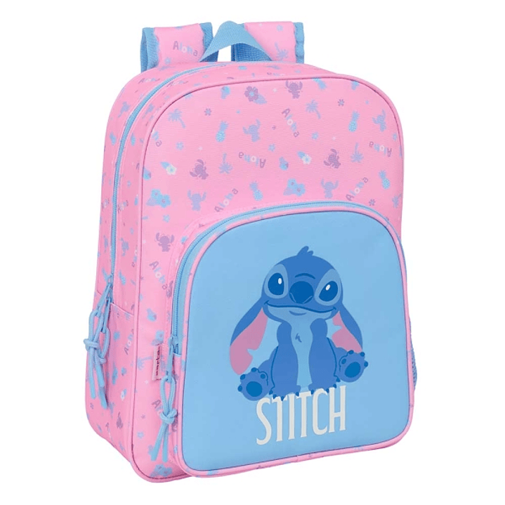 Safta Stitch Bright Mochila Infantil - Adaptable a Carro - Portabotellas - Hombreras Ergonomicas - Bolsillo Frontal - 10L - 260x110x340mm - Color Rosa 1