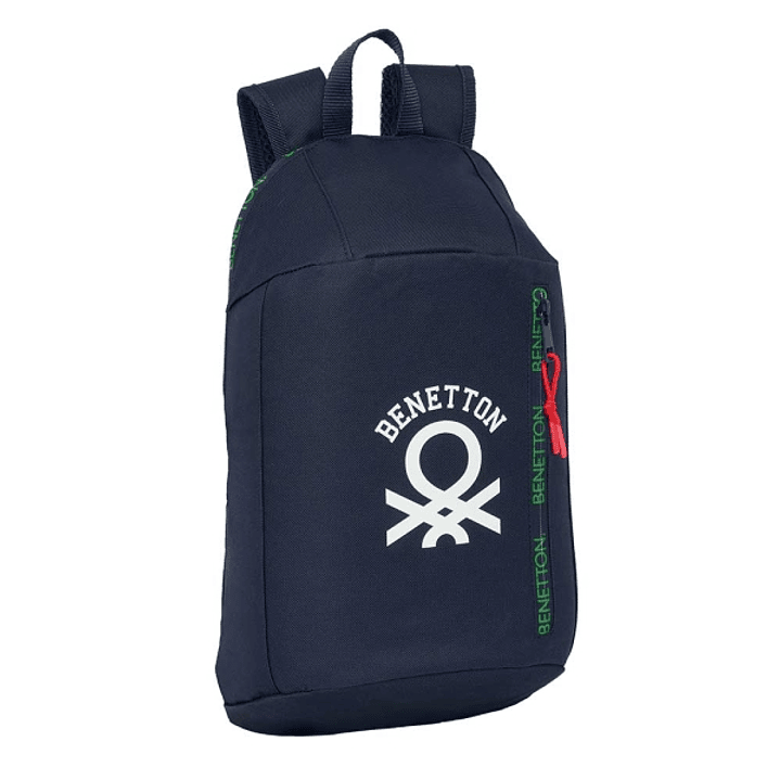 Safta Benetton Together Mini Mochila - Hombreras Ergonomicas - Bolsillo Frontal - Asa Superior - 8.5L - 220x100x390mm - Color Azul Marino 1