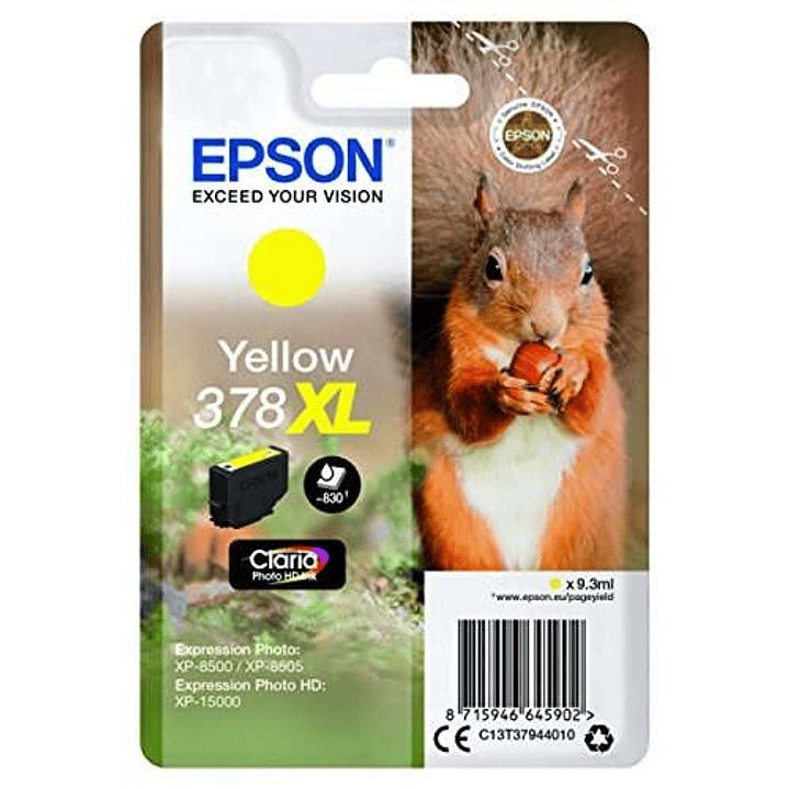 Epson 378XL Amarillo Cartucho de Tinta Original - C13T37944010 1