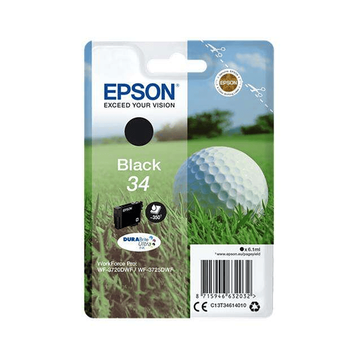Epson T3461 (34) Negro Cartucho de Tinta Original - C13T34614010 1