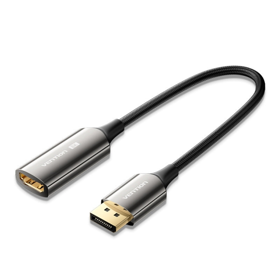 Vention Adaptador Displayport 1.4 8K Macho a HDMI 2.1 8K Hembra - 0.25m - Trenzado - Color Negro 1