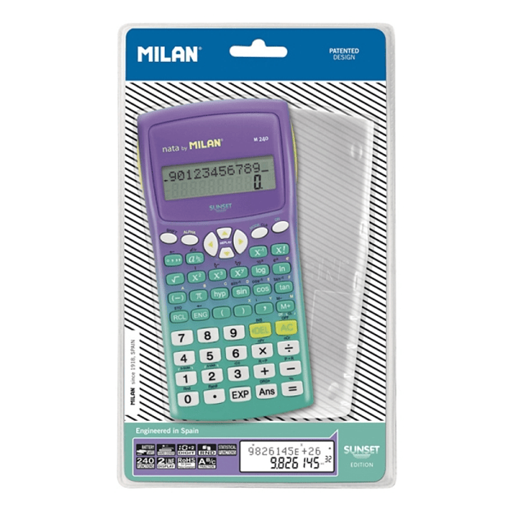 Milan Sunset M240 Calculadora Cientifica - Blister - Color Turquesa 1