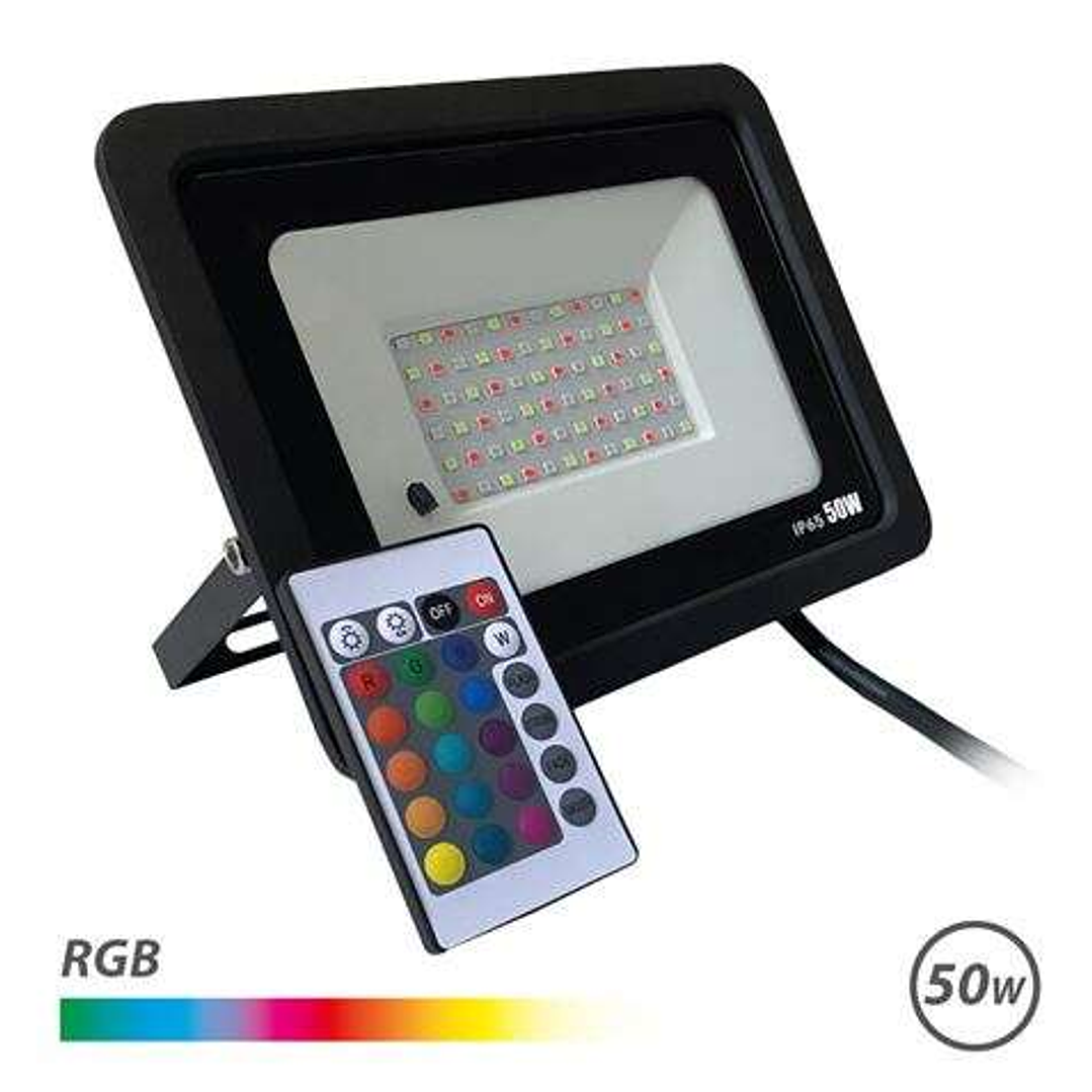 Elbat Foco Led RGB 50W - Control Remoto - IP65 - Ideal para Exterior 1