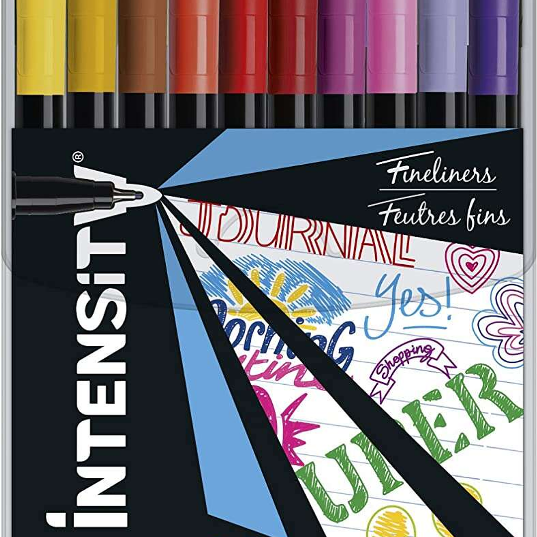 Bic Intensity Fine Pack de 20 Rotuladores - Punta Fina de 0.8mm - Trazo de 0.4mm - Tinta con Base de Agua - Colores Surtidos 1
