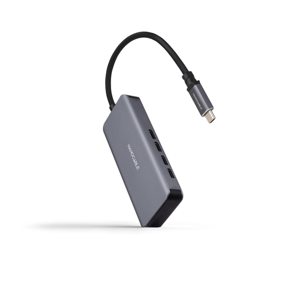 Nanocable Hub USB-C 3.2 con 4x Puertos USB-C 3.2 - Velocidad de Transferencia de hasta 5Gbps - Cable de 0.10m 1