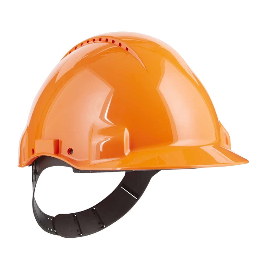 3M Casco de Proteccion - con Ventilacion - Sensor Uvicator - Pin de Ajuste - Color Naranja 1