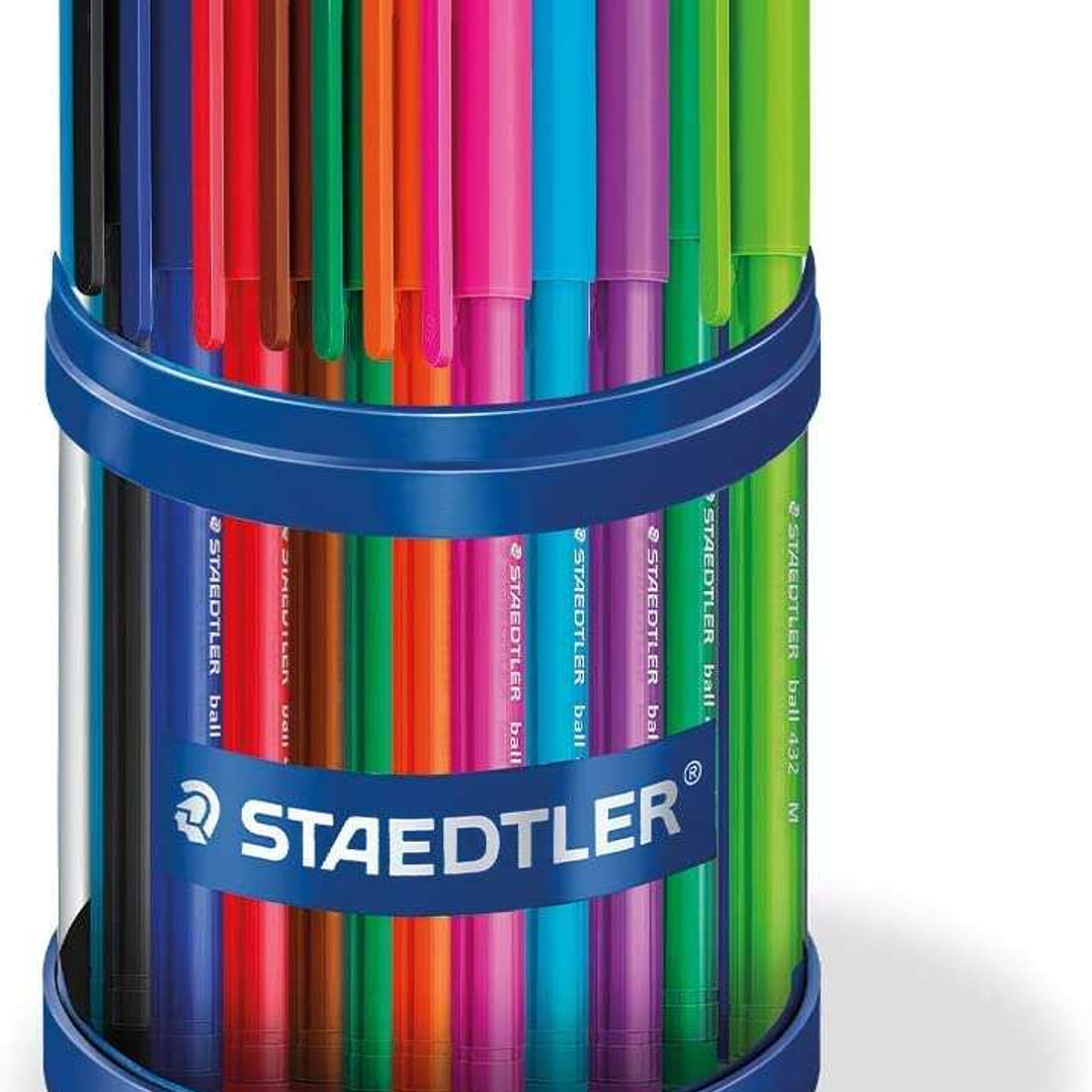 Staedtler Ball 432 Expositor de 50 Boligrafos de Bola - Trazo de 0.5mm - Escritura Suave - Colores Surtidos 1