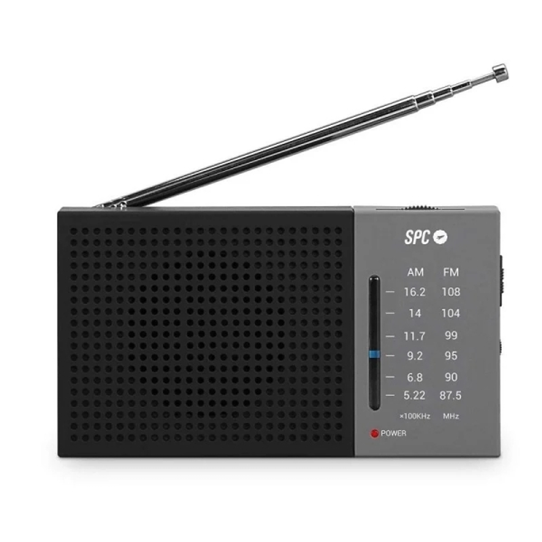 SPC Jetty Lite Radio Portatil Analogica FM/AM - Entrada Jack 3.5mm - Antena Telescopica - Alimentacion con Pilas - Color Negro/Gris 1