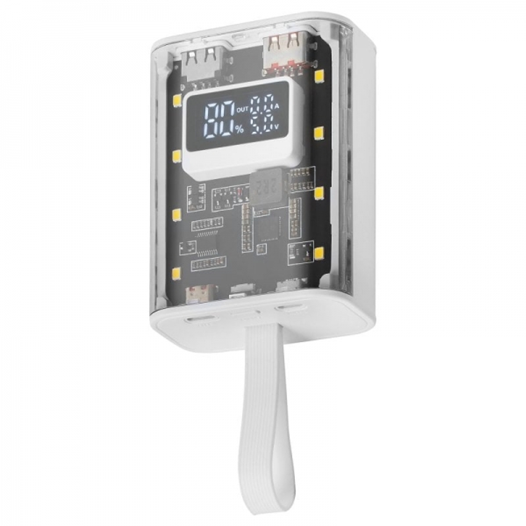 Mars Gaming MPK-10K Power Bank - 10000mAh - Carga Rapida QC3.0 & PD3.0 - Linterna LED - Carga 3 Dispositivos Simultaneamente - Color Blanco 1