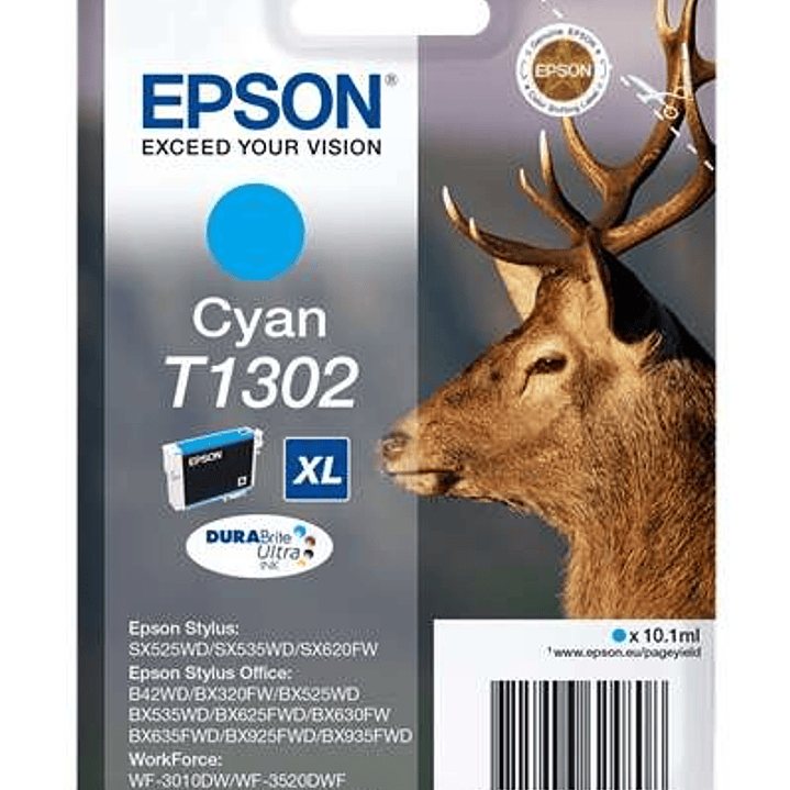 Epson T1302 Cyan Cartucho de Tinta Original - C13T13024012 1