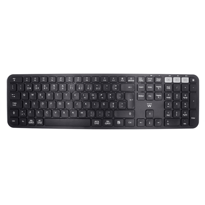 Ewent Teclado Inalambrico - Modo Ahorro de Energia - Disposicion Portuguesa QWERTY PT - Receptor USB-A 2.4Hz - 1x Bateria AAA (Incluida) - Alcance has 1
