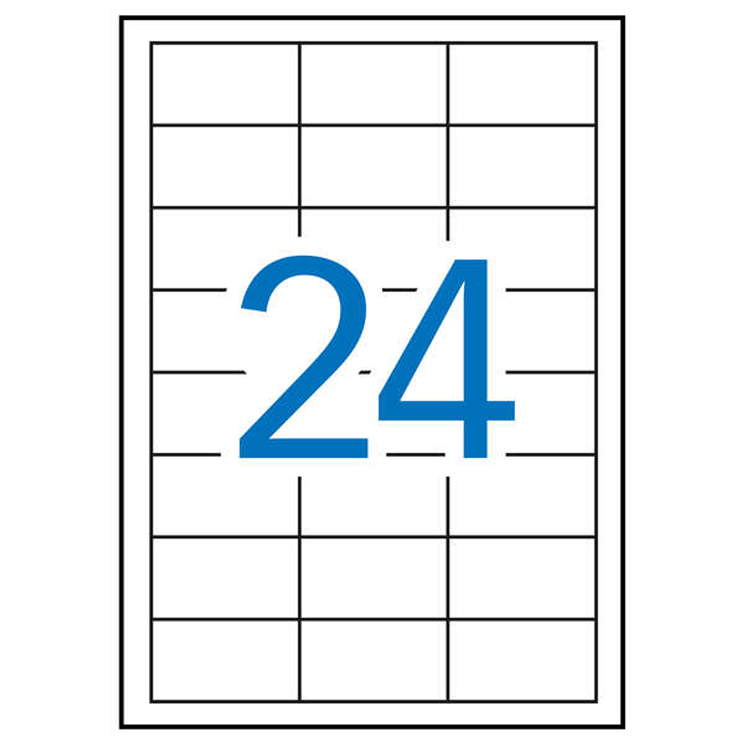 Apli Pack de 2.400 Etiquetas Blancas Cantos Rectos 64.6 x 33.8mm - Adhesivo Removible - Aptas para Impresora y Fotocopiadora 1