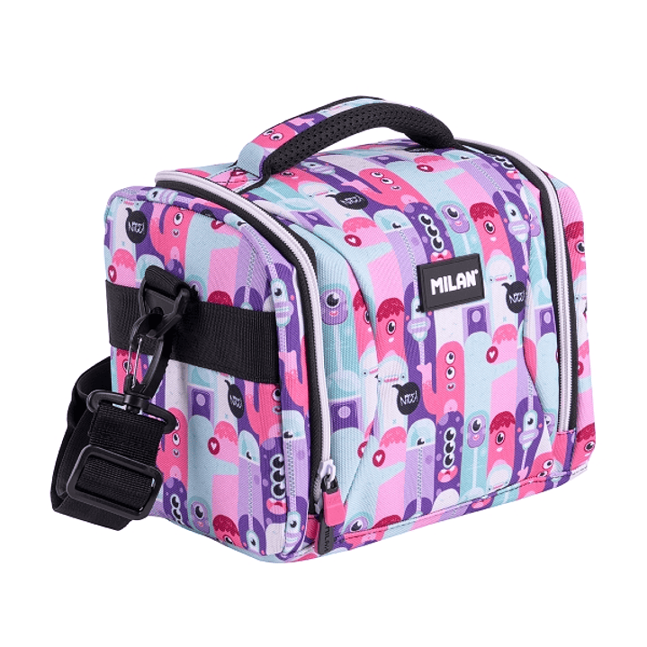 Milan Aliens 2 Bolsa Isotermica Porta Alimentos de 5L - Gran Capacidad - Apertura Total - 24.5x20x16cm - Color Rosa 1