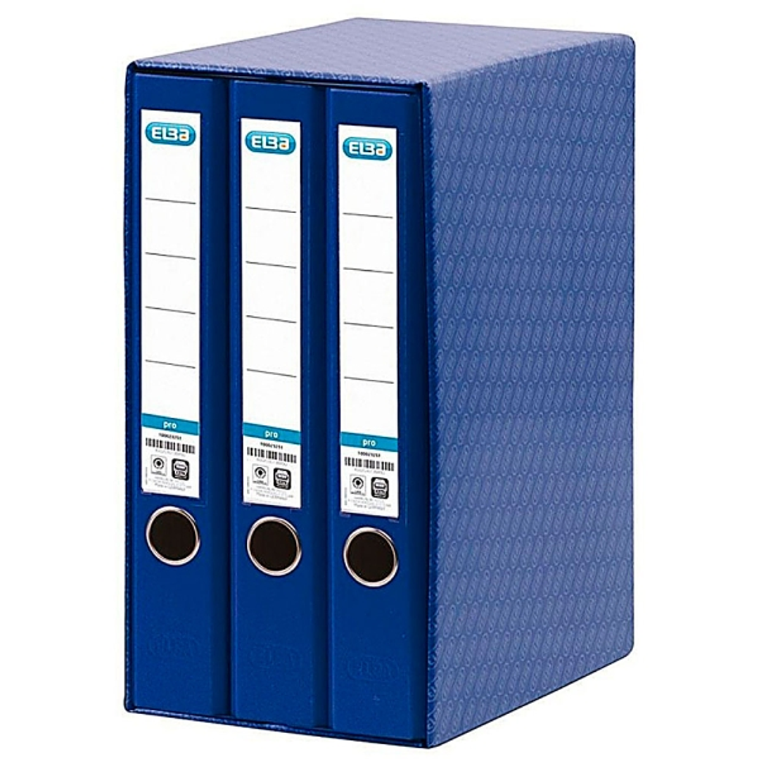 Elba Rado Top Modulo de 3 Archivadores Palanca A4 - Lomo 50mm - Forrado Exterior Plastico - Interior Papel - Color Azul 1