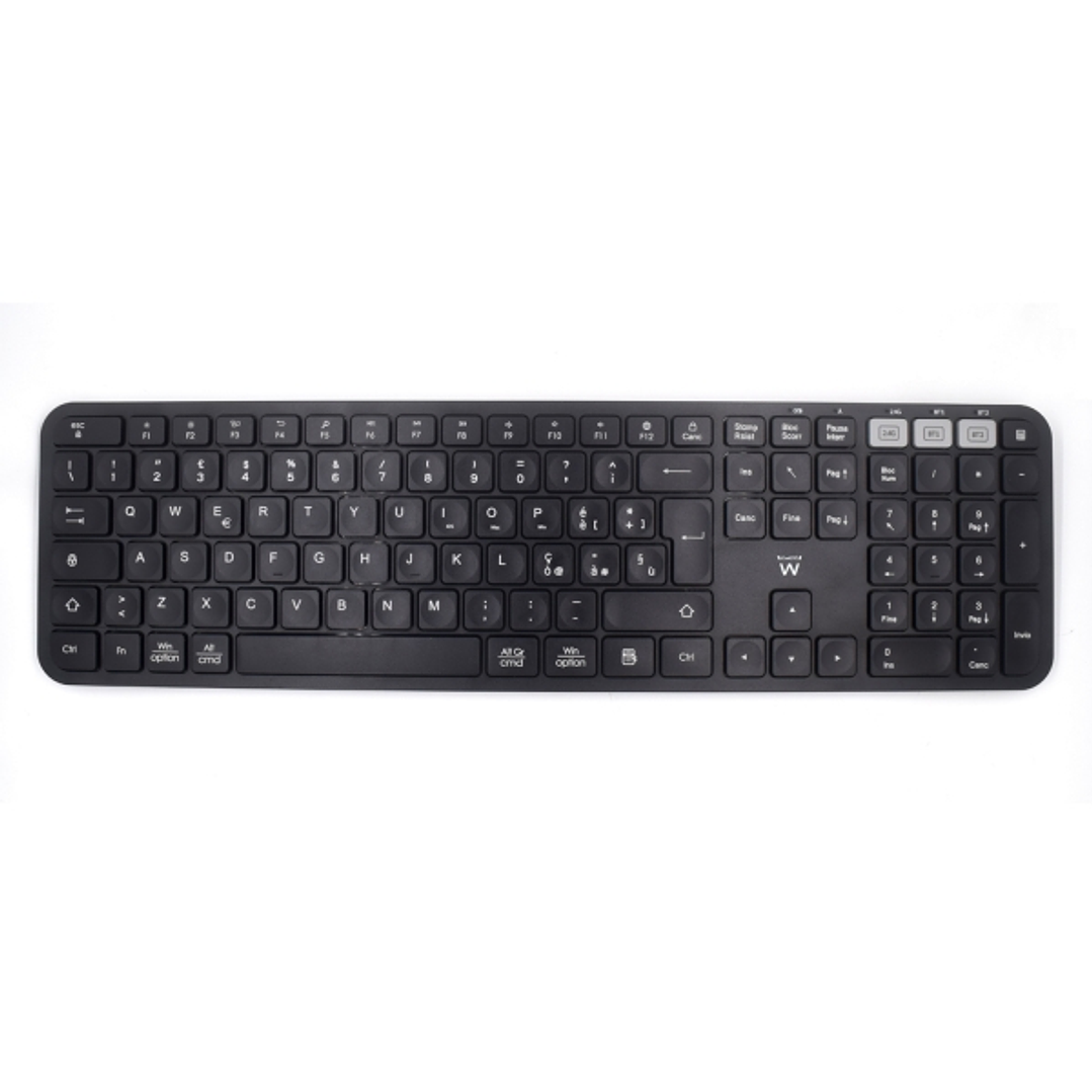 Ewent Teclado Inalambrico - Modo Ahorro de Energia - Disposicion Italiana QWERTY IT - 1x Bateria AAA (Incluida) - Alcance hasta 10m - Color Negro 1