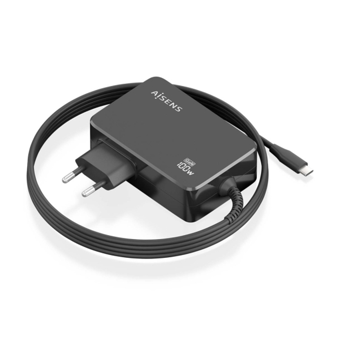 Aisens Cargador de Portatil GaN USB-C/PD 100W PD3.0 - Cable de 1.80m - Color Negro 1