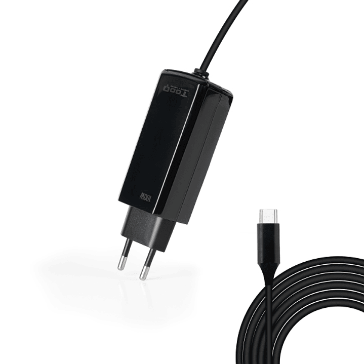 Tooq Cargador de Portatil GaN USB-C/PD 100W - Cable de 1.80m - Color Negro 1