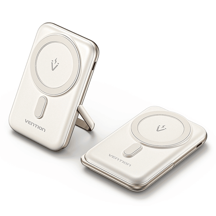 Vention Powerbank Inalambrico Magnetico 10000mAh - USB Tipo-C - Carga Rapida 20W - Entrada Wireless 15W - Material PC+ABS - Color Blanco 1