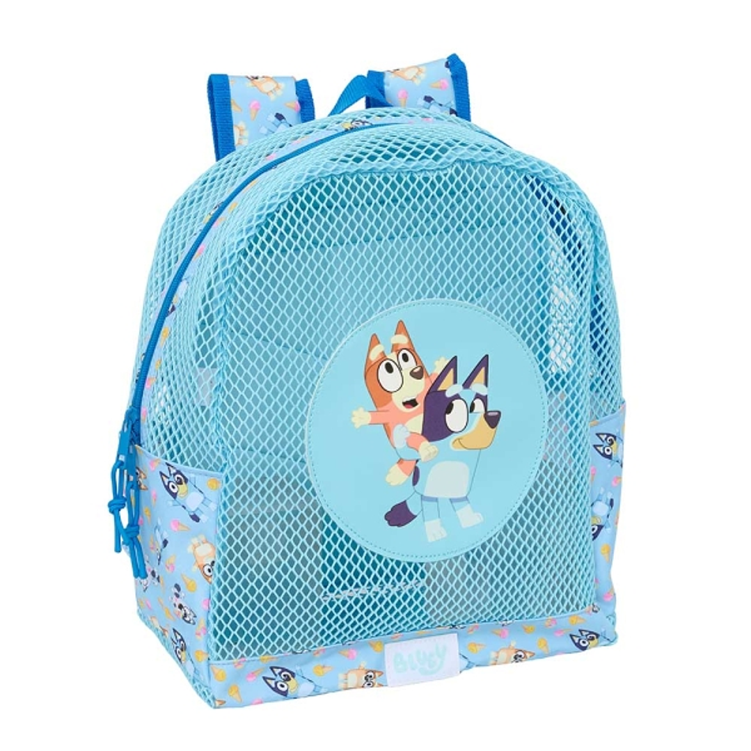 Safta Bluey Mochila - Rejilla Anti-Arena - Doble Tirador - Hombreras Acolchadas - Asa Superior - 13.15L - 320x120x380mm - Color Azul 1