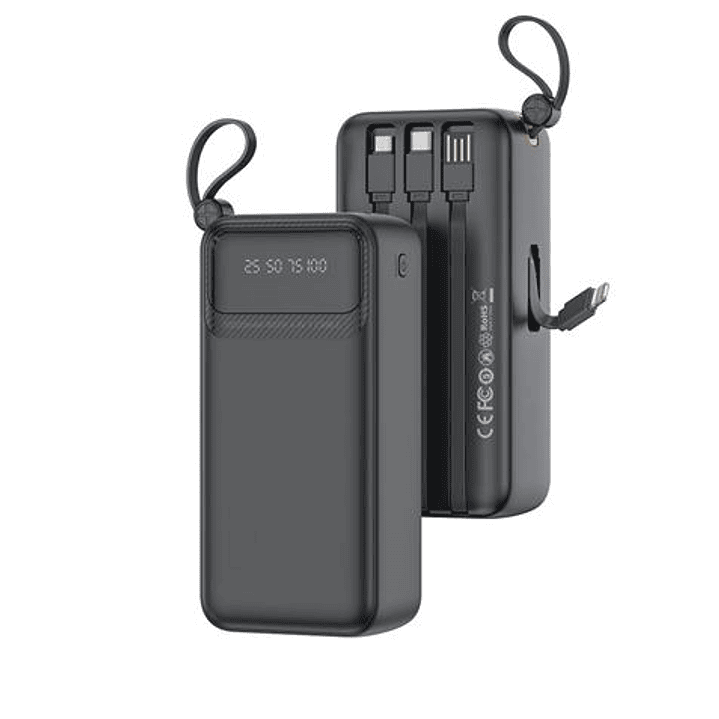 XO PR280 Powerbank 30000mAh - USB-A, USB-C, USB-Micro y Lightning - Pantalla Digital - Color Negro 1