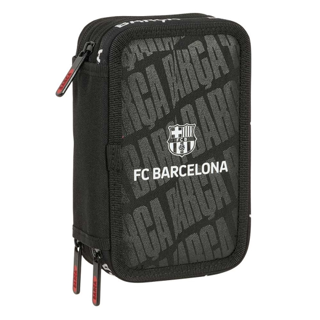 Safta F.C.Barcelona Plumier de 3 Pisos - 37 Piezas - 1.3L - Goma - Lapiz - Boligrafos - Sacapuntas - Reglas - 16 Colores - 14 Rotuladores - 125x55x195 1