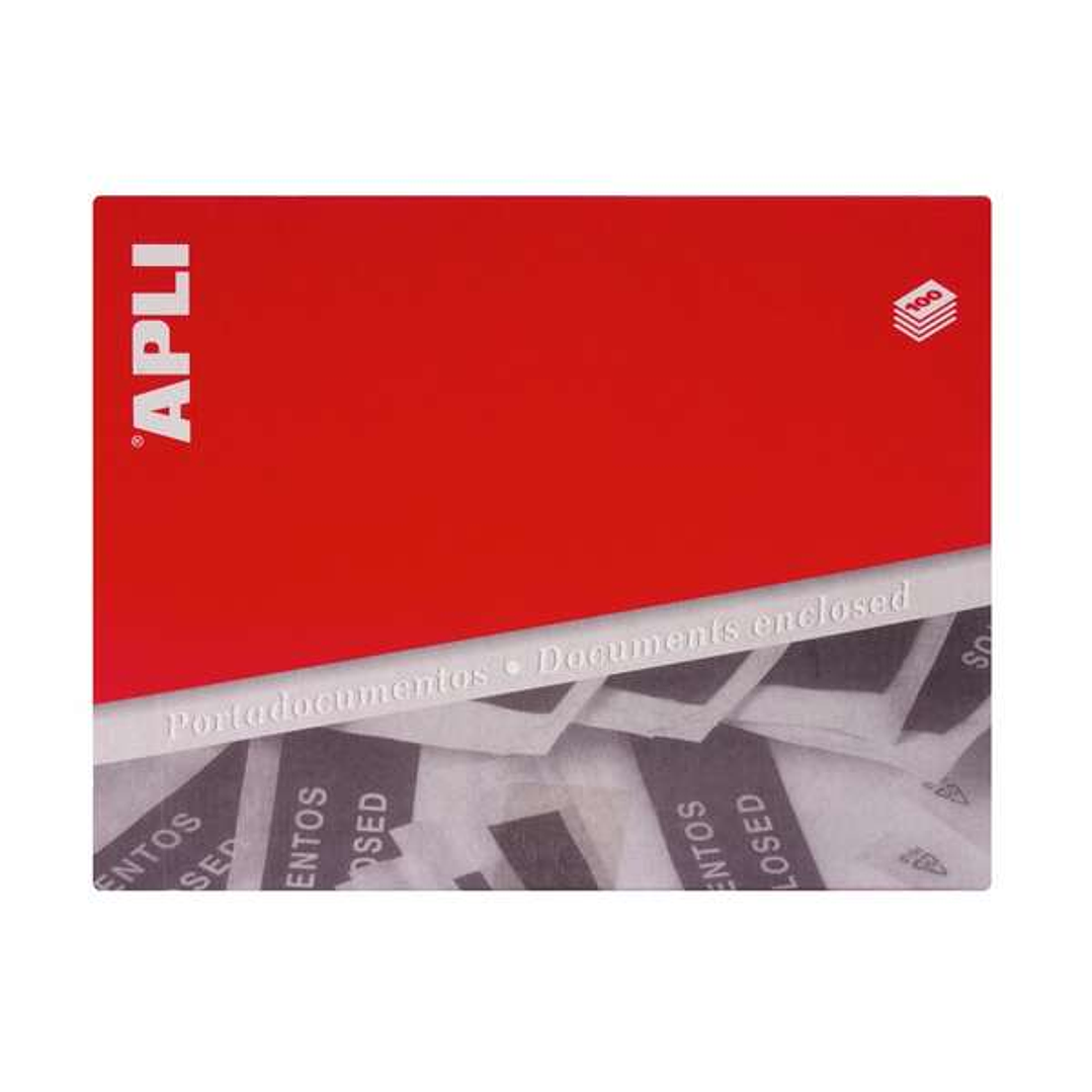 Apli Pack de 100 Sobres Porta Documentos 240 x 140 x 20 mm - Adhesivo en el Dorso - Texto en 3 Idiomas 1