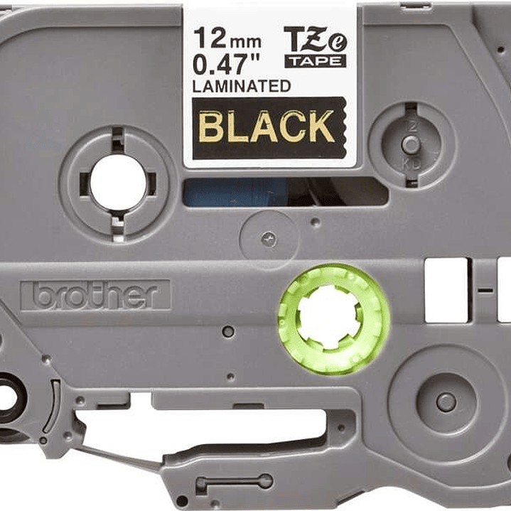 Brother TZe334 Cinta Laminada Original de Etiquetas - Texto dorado sobre fondo negro - Ancho 12mm x 8 metros 1