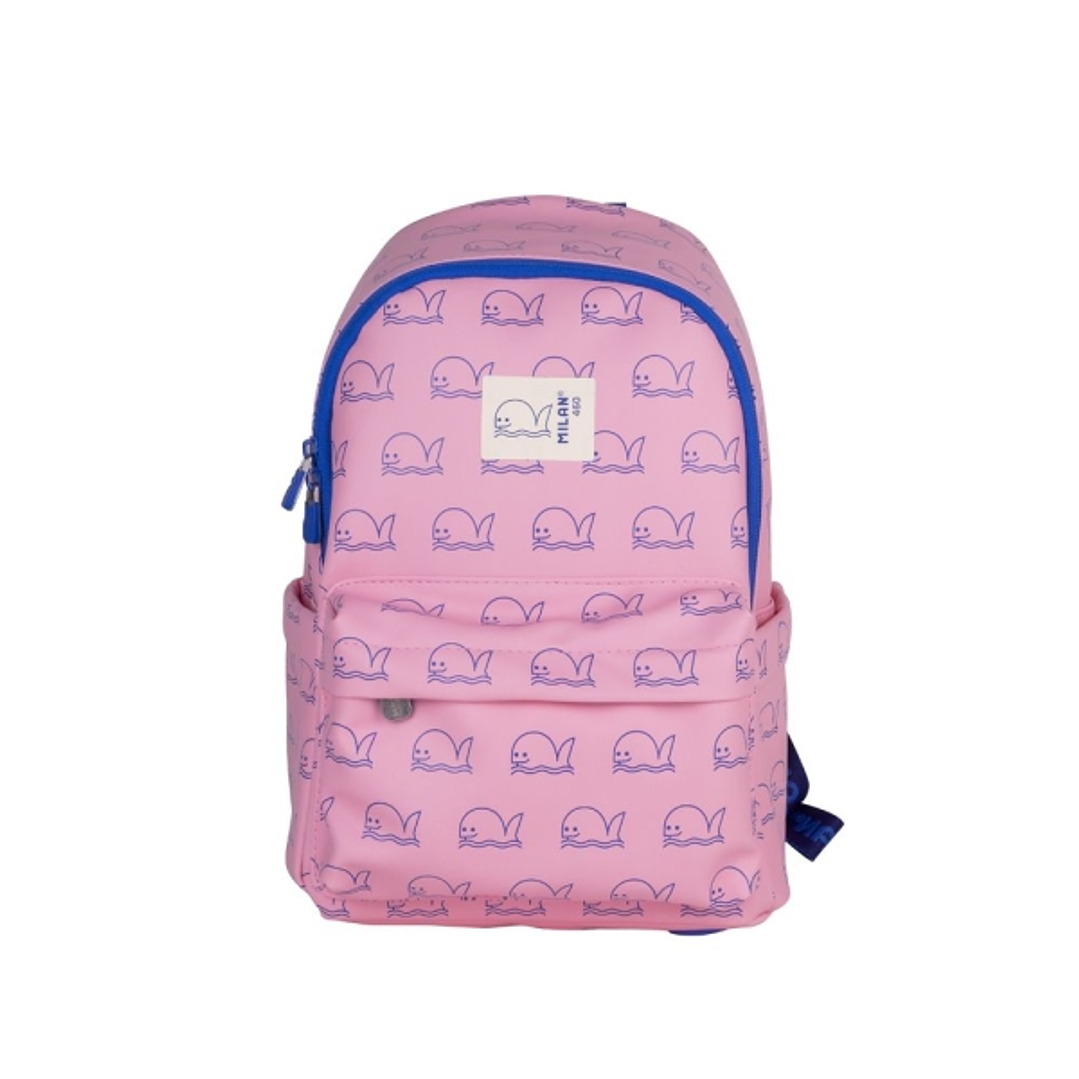 Milan Coleccion 460 Mochila Infantil Casual 9.5L - Compartimento Principal y Bolsillo Frontal con Cremalleras - 2 Bolsillos Laterales - Color Rosa/Azu 1