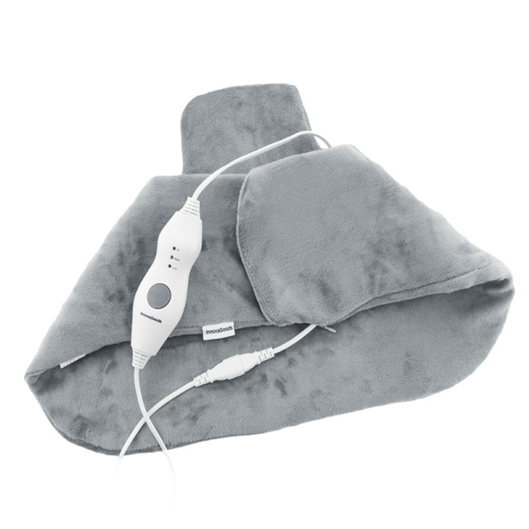 Innovagoods Sholkad Almohadilla Electrica para Cuello y Hombros - 70W - Cable 230cm - Funcion Calor - Apagado Automatico - Control Desmontable - Funda 1
