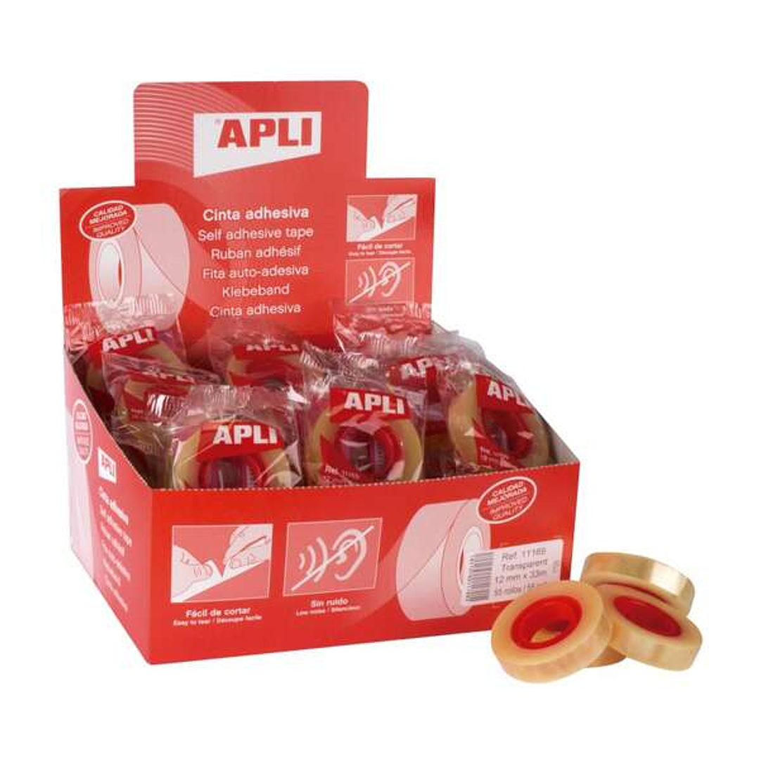 Apli Expositor de 55 Cintas Adhesivas Transparente 12 mm x 33 m 1
