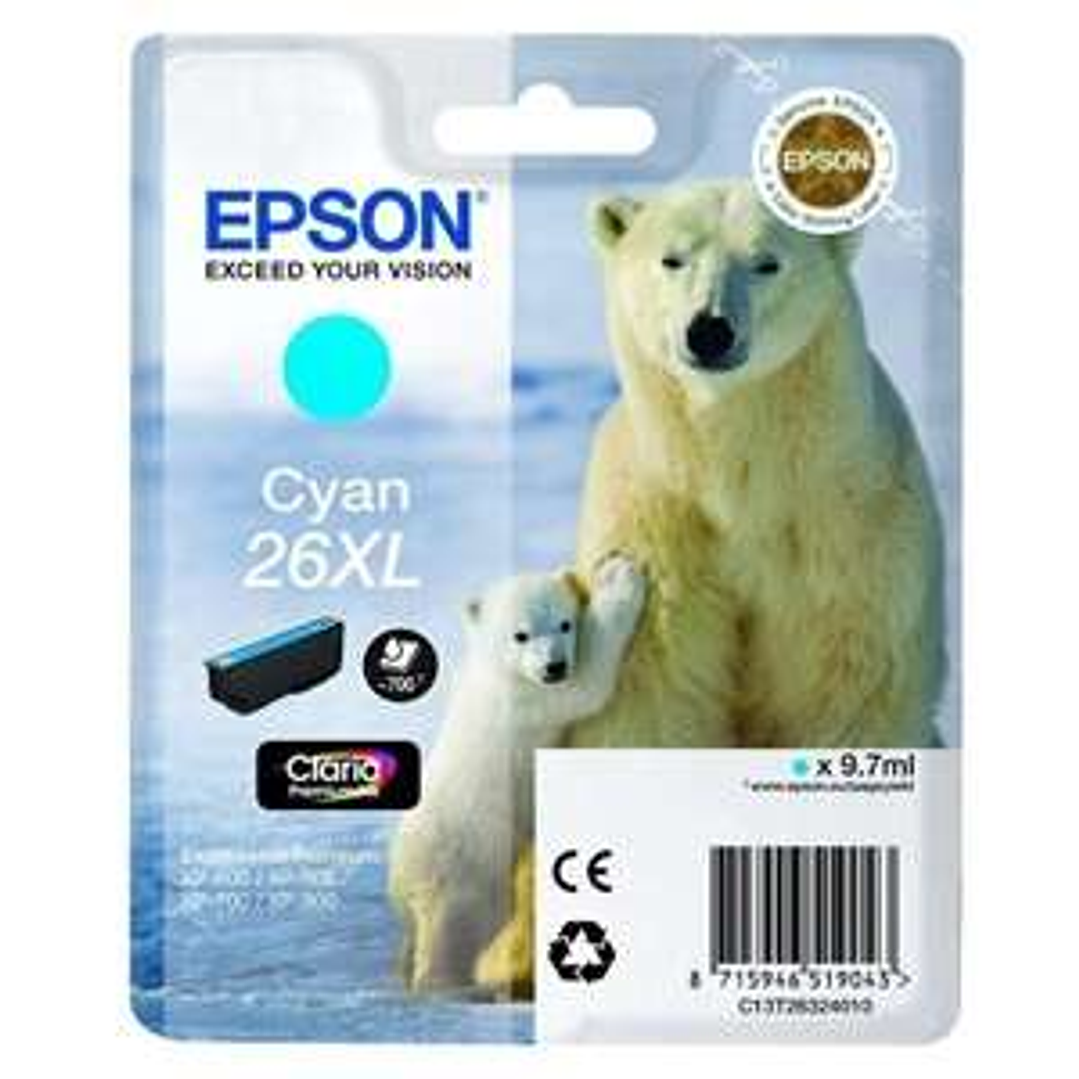 Epson T2632 (26XL) Cyan Cartucho de Tinta Original - C13T26324012 1