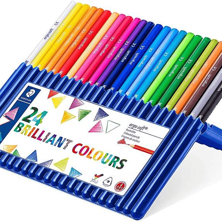 Staedtler Ergosoft 157 Pack de 24 Lapices de Colores - Diseño Ergonomico - Superficie Antideslizante - Colores Surtidos 1