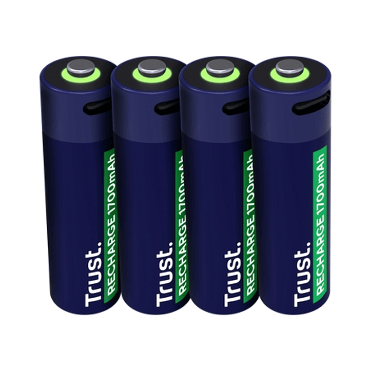 Trust Pack de 4 Pilas Recargables 1700 mAh AA 1