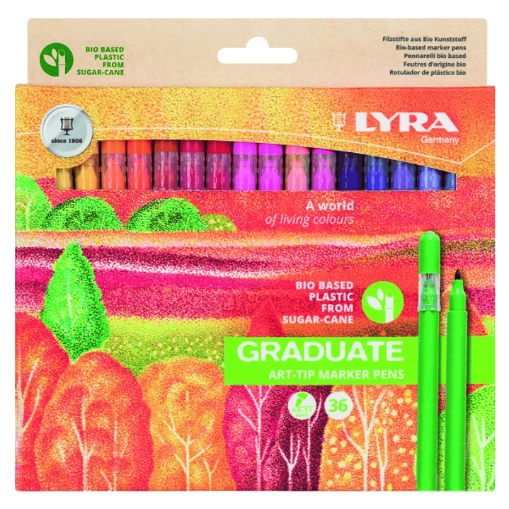 Lyra Graduate Art Tip Pack de 36 Rotuladores - Colores Surtidos 1