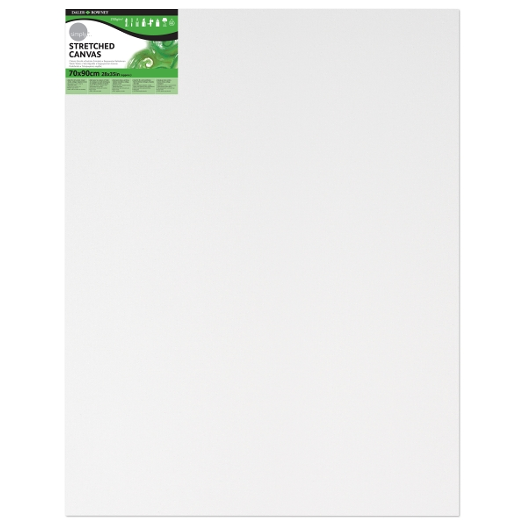 Daler Rowney Simply Bastidor Entelado - 60x90cm - Imprimacion Triple - Grano Medio - 100% Algodon sin Acido - 250g - Color Blanco 1