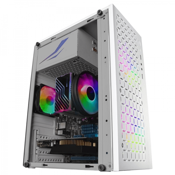 Mars Gaming MC-CORE Minitorre Gaming - Rejilla Metal-MESH - Ventana Lateral - 2 Ventiladores FRGB - Soporte Micro-ATX/Mini-ITX - Almacenamiento Versat 1