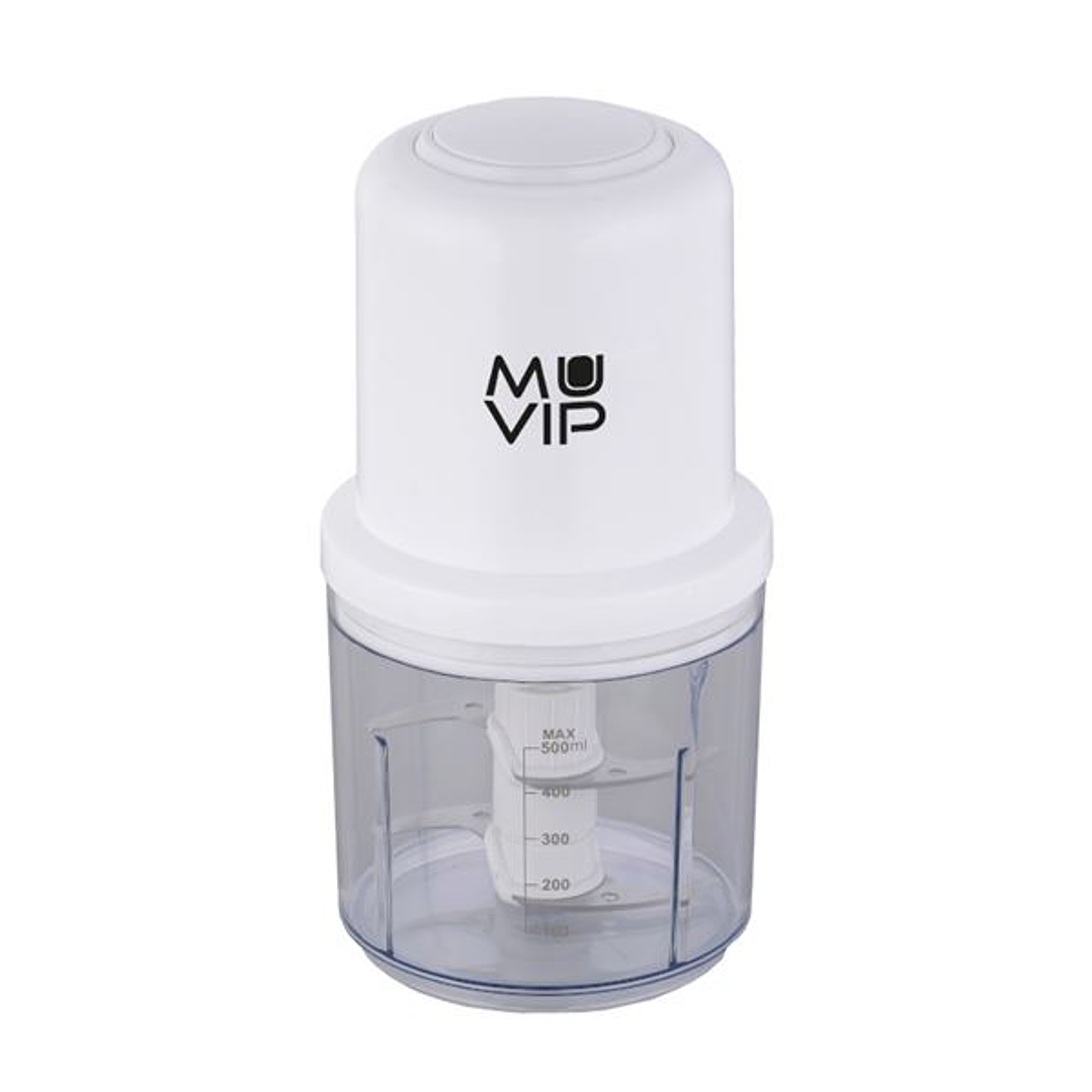 Muvip Picadora de Alimentos 400W - Recipiente con Capacidad 0.5L - Cuchillas de Acero Inoxidable - Botón para Control de Velocidad 1