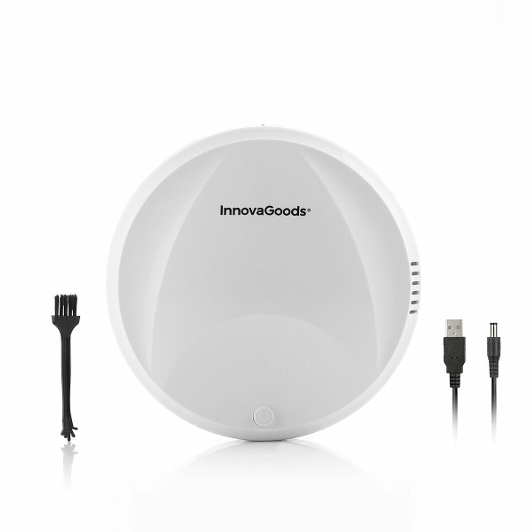 Innovagoods Robot Aspirador Inteligente - Rotacion Multidireccional - Extraplano - Deposito Extraible de 250ml - Recargable USB - Bateria de 1500mAh - 1
