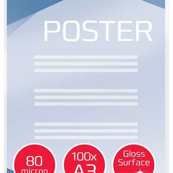 GBC Paquete de 100 Carteras Plastificacion A3 con Brillo - Alta Calidad - Esquinas Redondeadas - 80 Micras - Transparente 1