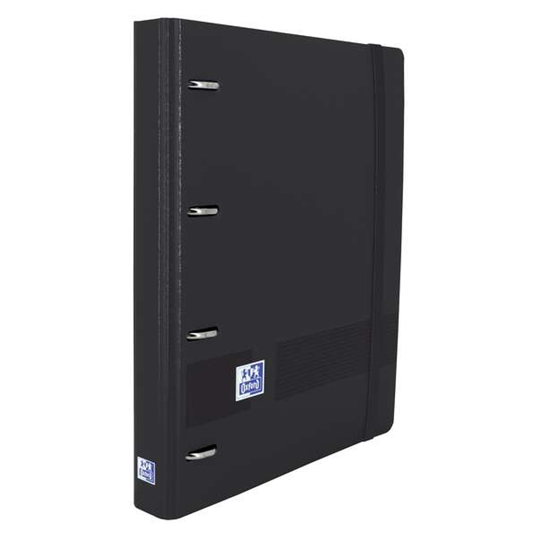 Oxford Europeanbinder Live & Go Carpeta de 4 Anillas Formato A4+ con Recambio Cuadriculado 5x5mm y 4 Taladros - Tapa de Plastico Resistente - Cierre c 1