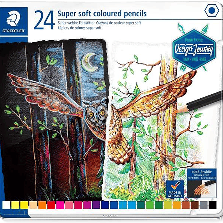 Staedtler Super Soft 149C Pack de 24 Lapices de Colores - Mina Extra Suave - Colores Surtidos 1